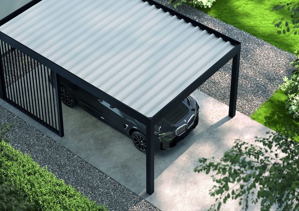 Carport mit Seitenwand und Abstellraum